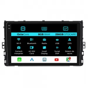Dedicated Navigation suitable for Volkswagen Polo 2017+, 9 Inch, 8Gb Ram, 256Gb Storage, Android Auto, Carplay - NAVCAV6032197