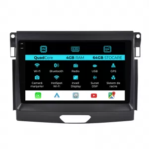 Dedicated Navigation suitable for Ford Ranger (2011 - 2015), QuadCore, 9 Inch, 4Gb Ram, 64Gb Storage, Android Auto, Carplay - NAVCAF6032224