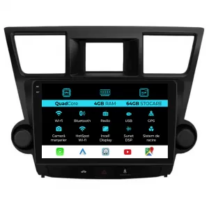 Dedicated Navigation suitable for Toyota Kluger (2008 - 2014), QuadCore, 10 Inch, 4Gb Ram, 64Gb Storage, Android Auto, Carplay - NAVCAT6032244