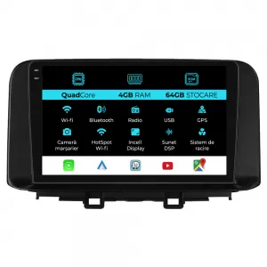 Dedicated Navigation suitable for Hyundai Kona (2017-2023), QuadCore, 10 Inch, 4Gb Ram, 64Gb Storage, Android Auto, Carplay - NAVCAH6032340