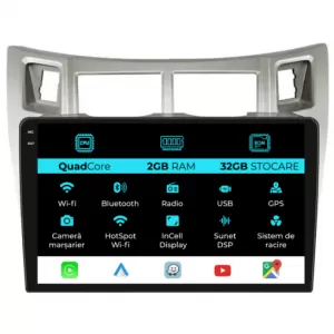 Dedicated Navigation suitable for Toyota Yaris (2005-2011), 9 Inch, 2 Gb RAM, 32 Gb Storage, Carplay - NAVCAT6032390