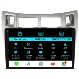 Dedicated Navigation suitable for Toyota Yaris (2005-2011), 2K, 8Gb RAM, 256Gb Storage, Carplay - NAVCAT6032396