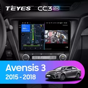 Car Navigation with AI Assistance Teyes CC4 PRO suitable for Toyota Avensis 3 2015-2018 8+128GB 10.36 QLED, Android 13, 5G, 7.1 DSP, CarPlay - NAVCAT6032632