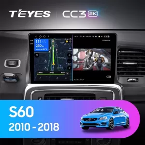 Car Navigation with AI Assistance Teyes CC4 PRO suitable for Volvo S60 2011-2018 8+128GB 9.5 QLED, Android 13, 5G, 7.1 DSP, CarPlay - NAVCAV6032636