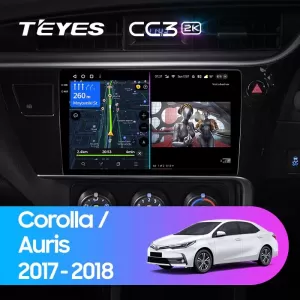 Car Navigation with AI Assistance Teyes CC4 PRO suitable for Toyota Corolla 11 2017-2018 8+128GB 10.36 QLED, Android 13, 5G, 7.1 DSP, CarPlay - NAVCAT6032645