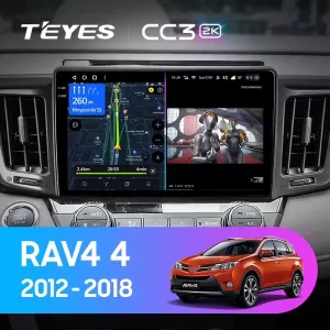 Car Navigation with AI Assistance Teyes CC4 PRO suitable for Toyota RAV4 XA40 2012-2018 8+128GB 10.36 QLED, Android 13, 5G, 7.1 DSP, CarPlay - NAVCAT6032646