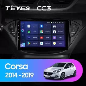 Teyes CC3 2K 360 Car Navigation suitable for Opel Corsa E 2014-2019 6+128GB 9.5 QLED Octa-core 2Ghz, Android 4G Bluetooth 5.1 DSP