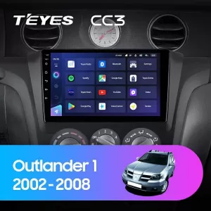 Teyes CC3 2K Car Navigation suitable for Mitsubishi Outlander 1 2003-2006 4+64GB 9.5 QLED Octa-core 2Ghz Android 4G Bluetooth 5.1 DSP