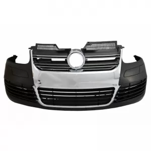 Front Bumper suitable for VW Golf V (5) 03-08 / Jetta 05-10 R32 Look With Chrome Grille-image-6289845