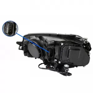 Headlights Set suitable for VW Golf VII (7) 12-17 DRL Full Led Halogen Version Black/Chrome LEDHL103-CM Osram Ledriving-image-6289919