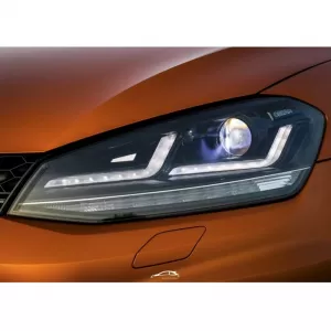 Headlights Set suitable for VW Golf VII (7) 12-17 DRL Full Led Halogen Version Black/Chrome LEDHL103-CM Osram Ledriving-image-6289920