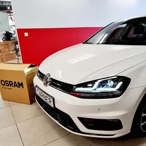 Headlights Set Suitable for VW Golf VII (7) 12-17 DRL Full LED Halogen Version Black LEDHL103-BK OsramLedriving-image-6289926