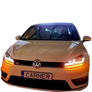 Headlights Set Suitable for VW Golf VII (7) 12-17 DRL Full LED Halogen Version Black LEDHL103-BK OsramLedriving-image-6289929