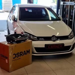 Headlights Set Suitable for VW Golf VII (7) 12-17 DRL Full LED Halogen Version Black LEDHL103-BK OsramLedriving-image-6289931