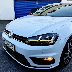 Headlights Set Suitable for VW Golf VII (7) 12-17 DRL Full LED Halogen Version Black LEDHL103-BK OsramLedriving-image-6289932