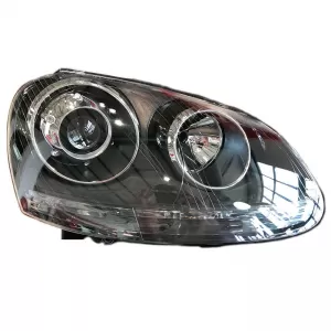 Headlights Set suitable for VW Golf V (5) 03-08 Projectors GTI / R32 Look Black H7/H7 With Motor & E-Mark Carner-image-6289941