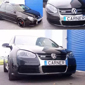 Headlights Set suitable for VW Golf V (5) 03-08 Projectors GTI / R32 Look Black H7/H7 With Motor & E-Mark Carner-image-6289944