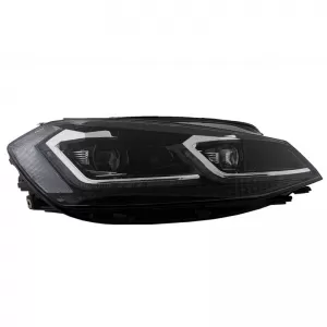Headlights Set suitable for VW Golf VII (7) 12-17 Look 7.5 GTI Black/Silver Line H7 With Motor Carner-image-6289951