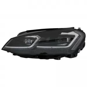 Headlights Set suitable for VW Golf VII (7) 12-17 Look 7.5 GTI Black/Silver Line H7 With Motor Carner-image-6289952