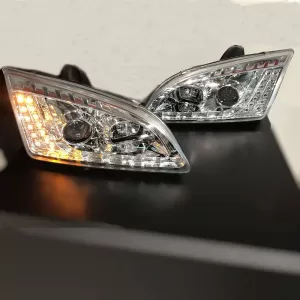Headlights Set suitable for Ford Focus 04-08 DRL & Led Signal Chrome H1/H1 JunYan-image-6289961