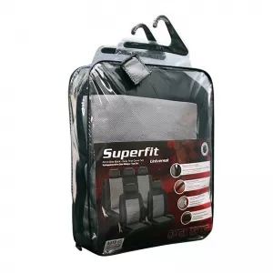 Seat Covers Super Sport All In One Black-Grey Set Front-Rear 11 Pieces-image-6289977