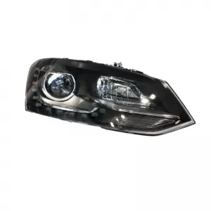 Headlights Set suitable for VW Polo 6R/6C 09-17 DRL GTI R-Look Black/Silver Line H7/H7 With Motor Carner-image-6289983