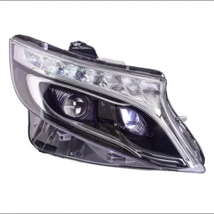 Headlights Set Suitable for Mercedes-Benz Vito W447 14+ DRL Led Tube & Led Signal Dynamic Black With Motor Carner-image-6289996