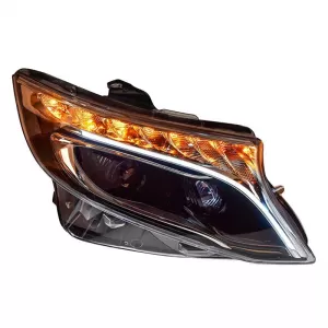 Headlights Set Suitable for Mercedes-Benz Vito W447 14+ DRL Led Tube & Led Signal Dynamic Black With Motor Carner-image-6289999