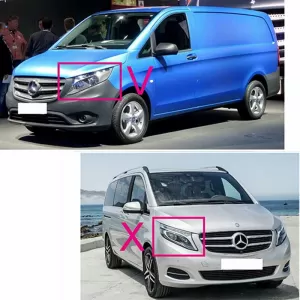 Headlights Set Suitable for Mercedes-Benz Vito W447 14+ DRL Led Tube & Led Signal Dynamic Black With Motor Carner-image-6290002