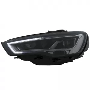 Headlights Set Suitable for Audi A3 8V 12-16 DRL Full Led & Led Signal Black H7 With Motor Carner-image-6290021