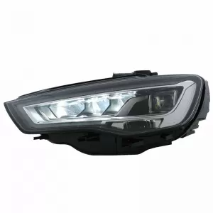 Headlights Set Suitable for Audi A3 8V 12-16 DRL Full Led & Led Signal Black H7 With Motor Carner-image-6290024