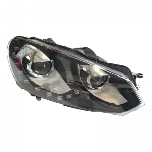 Headlights Set suitable for VW Golf VI (6) 08-12 DRL GTI /R20 Look Black H7/H7 With Motor Carner-image-6290030