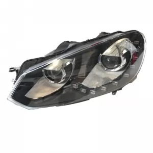 Headlights Set suitable for VW Golf VI (6) 08-12 DRL GTI /R20 Look Black H7/H7 With Motor Carner-image-6290031