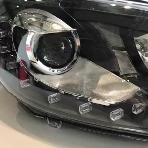 Headlights Set suitable for VW Golf VI (6) 08-12 DRL GTI /R20 Look Black H7/H7 With Motor Carner-image-6290034