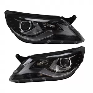 Headlights Set suitable for VW Tiguan mk1 07-11 DRL Black H7/H7 With Motor Carner-image-6290054
