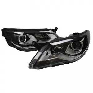 Headlights Set suitable for VW Tiguan mk1 07-11 DRL Black H7/H7 With Motor Carner-image-6290055