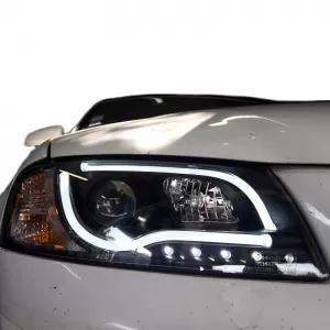 Headlights Set Suitable for Audi A3 8P 03-08 DRL & Led Tube Black H7/H1 Sonar-image-6290073