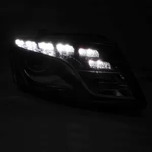 Headlights Set Suitable for Audi Q5 8R 08-12 TRU DRL Black H7 With Motor Depo-image-6290081