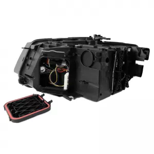 Headlights Set Suitable for Audi Q5 8R 08-12 TRU DRL Black H7 With Motor Depo-image-6290082