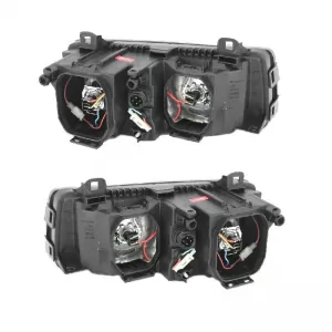 Headlights Set Suitable for BMW 3 E36 90-99 Sedan / Compact / Touring Angel Eyes Black H7/H7 Depo-image-6290087