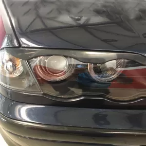 Headlights Set Suitable for BMW 3 E46 Sedan/Caravan 99-01 Angel Eyes Black H7/H7 With Motor Depo-image-6290094