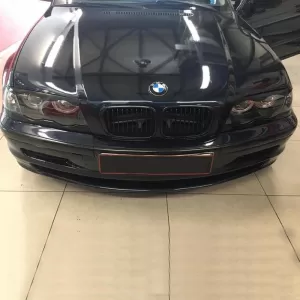Headlights Set Suitable for BMW 3 E46 Sedan/Caravan 99-01 Angel Eyes Black H7/H7 With Motor Depo-image-6290095