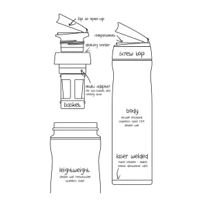 Timolino Omni Steel Hydration Bottle Tall 600ml Green Coffee / Tea Cup Thermos-image-6290102