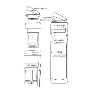 Timolino Omni Tritan Insulated Bottle Tall 400ml Red-image-6290126
