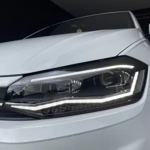 Headlights Set Suitable for VW Polo AW 17+ DRL LED Tube GTI Look Black/Silver Line Upgrade with Xenon with Motor Carrier-image-6290174