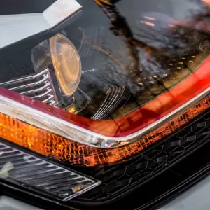 Headlights Set suitable for VW Golf VII (7) 12-17 Look 7.5 GTI Black/Red Line H7 With Motor Carner-image-6290183