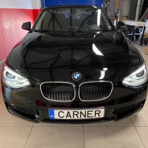 Headlights Set Suitable for BMW 1 F20 / F21 11-14 LED Angel Eyes Black H7 With Motor Depo-image-6290283
