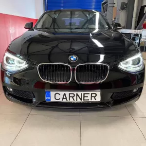 Headlights Set Suitable for BMW 1 F20 / F21 11-14 LED Angel Eyes Black H7 With Motor Depo-image-6290285
