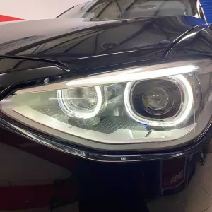 Headlights Set Suitable for BMW 1 F20 / F21 11-14 LED Angel Eyes Black H7 With Motor Depo-image-6290287