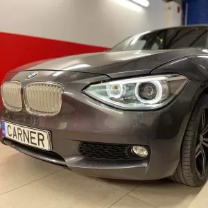 Headlights Set Suitable for BMW 1 F20 / F21 11-14 LED Angel Eyes Black H7 With Motor Depo-image-6290289
